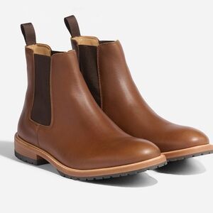 NEW NISOLO All Weather Chelsea Leather Boot Men Waterproof Brown$268